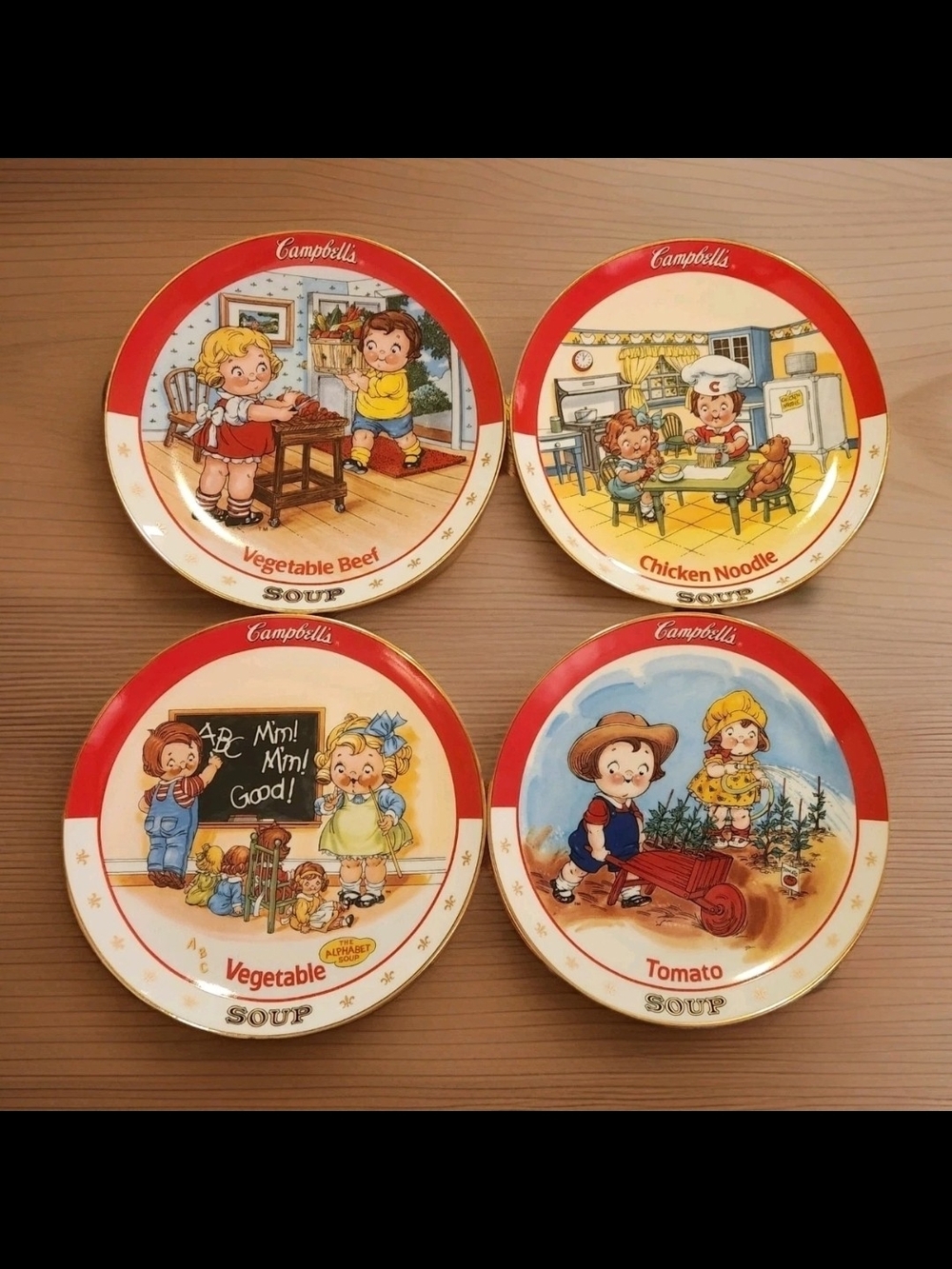 Lot of 4 Vintage Campbell's Kids Plates 1993 1994 Danbury Mint 8" Series A2330